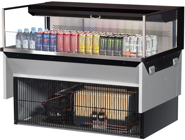 Turbo Air - 47.6" Black Low Profile Drop-In Horizontal Open Display Case with No Shelf - TOM-48L-UF-B-1SI-N (ETA 5-6 Weeks)