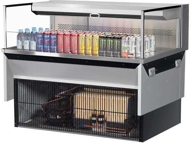 Turbo Air - 47.6" Silver Low Profile Drop-In Horizontal Open Display Case with Deck Only - TOM-48L-UF-S-1SI-N (ETA 5-6 Weeks)