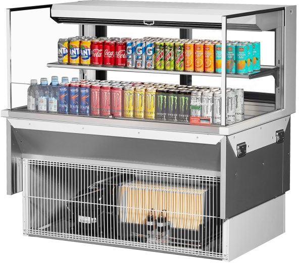 Turbo Air - 47.6" White Low Profile Drop-In Horizontal Open Display Case with One Shelf - TOM-48L-UFD-W-2SI-N (ETA 5-6 Weeks)