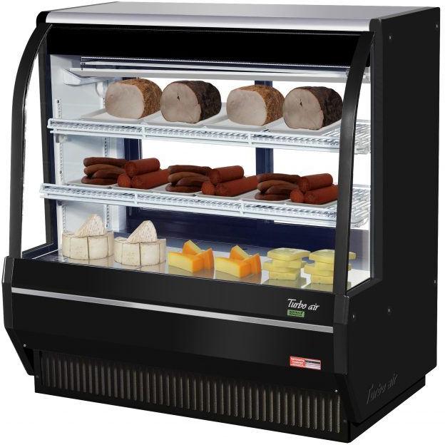 Turbo Air - 48" Black Curved Glass Refrigerated Deli Case - TCDD-48H-B-N (ETA 5-6 Weeks)