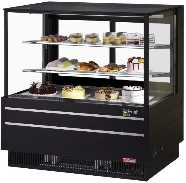 Turbo Air - 48" Black European Straight Front Flat Glass Refrigerated Bakery Display Case - TCGB-48UF-B-N (ETA 5-6 Weeks)