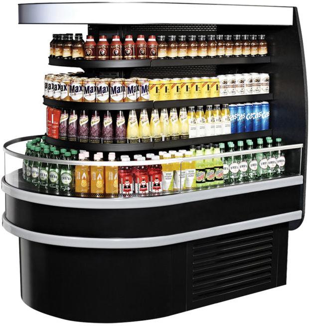 Turbo Air - 48" Black Open Island Display Cases with 1 Stainless Steel Shelf - TIOM-36RSB-N (ETA 5-6 Weeks)