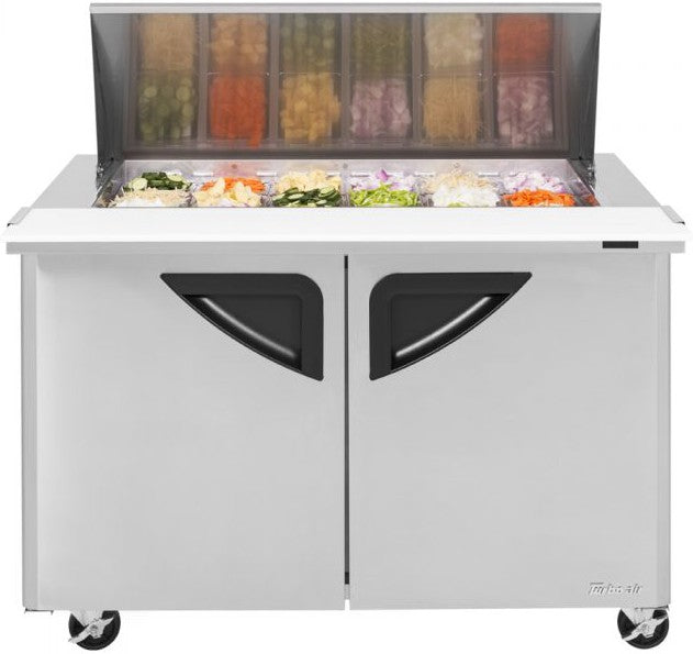 Turbo Air - 48" Mega Top Dual Sided Refrigerated Sandwich Prep Table with 2 Doors - TST-48SD-18-N (ETA 5-6 Weeks)