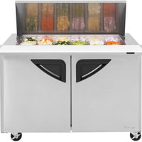 Turbo Air - 48" Mega Top Dual Sided Refrigerated Sandwich Prep Table with 2 Doors - TST-48SD-18-N (ETA 5-6 Weeks)