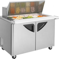 Turbo Air - 48" Mega Top Dual Sided Refrigerated Sandwich Prep Table with 2 Doors - TST-48SD-18-N (ETA 5-6 Weeks)
