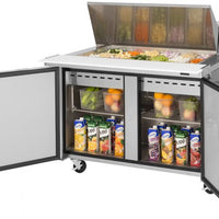 Turbo Air - 48" Mega Top Dual Sided Refrigerated Sandwich Prep Table with 2 Doors - TST-48SD-18-N (ETA 5-6 Weeks)