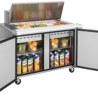 Turbo Air - 48" Mega Top Dual Sided Refrigerated Sandwich Prep Table with 2 Doors - TST-48SD-18-N (ETA 5-6 Weeks)