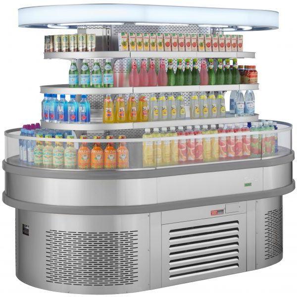 Turbo Air - 48" Silver Island Display Self-Serve Refrigerated Merchandiser with 3 Tiers - TIOM-36RSRS-N (ETA 5-6 Weeks)