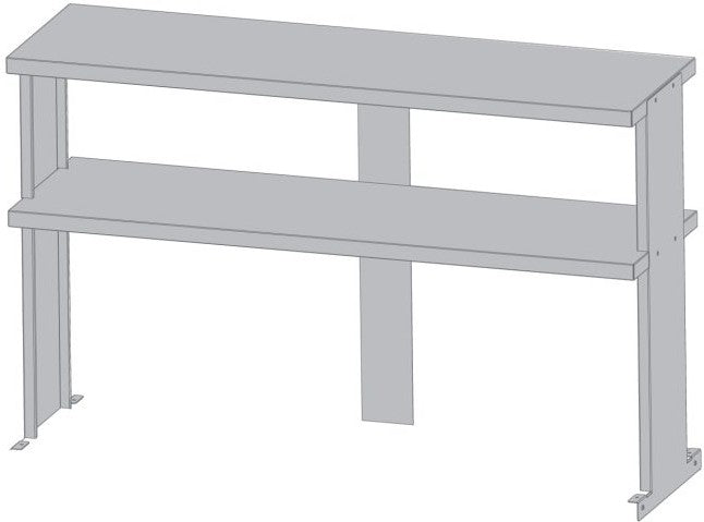 Turbo Air - 48" Stainless Steel Double Overshelf for PUR/F-48, TUR/F-48, MUR/F-48, EUR/F-48, PST-48, TST-48, MST-48, EST-48 - TSOS-4R-T (ETA 5-6 Weeks)