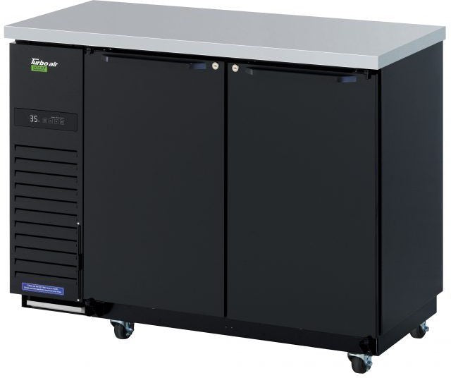 Turbo Air - 49" Narrow Back Bar Cooler with 2 Solid Black Doors - TBB-24-48SBD-N6 (ETA 5-6 Weeks)