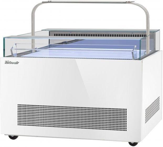 Turbo Air - 50.25" White Open Display Sandwich & Cheese Merchandiser with Sneeze Guard - TOS-50NN-D-W (ETA 5-6 Weeks)