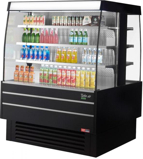 Turbo Air - 50.6" Black Island Display Self-Serve Refrigerated Merchandiser with 6 Shelves - TIOM-48SB-N (ETA 5-6 Weeks)