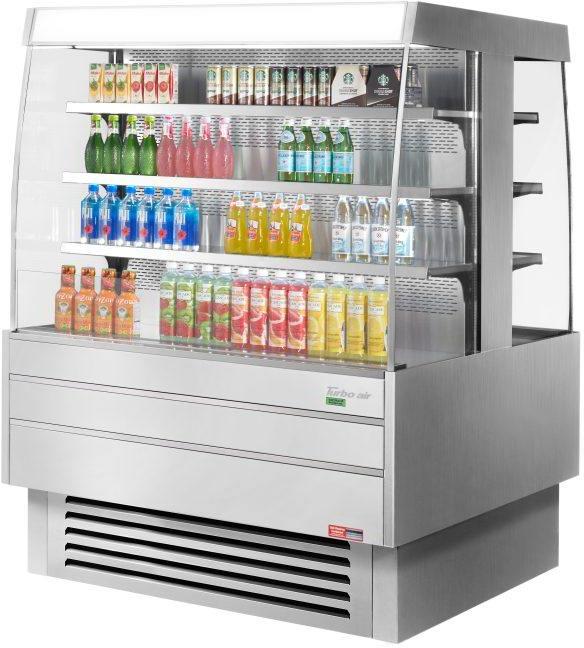 Turbo Air - 50.6" Silver Island Display Self-Serve Refrigerated Merchandiser with 6 Shelves - TIOM-48SS-N (ETA 5-6 Weeks)
