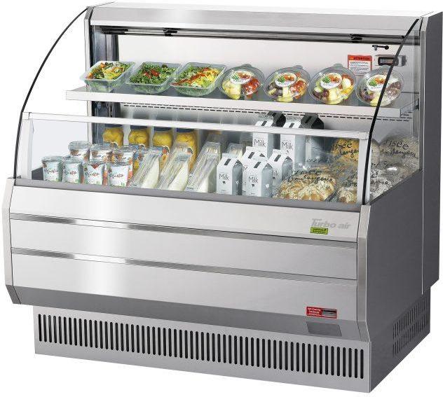Turbo Air - 50.6" Silver Low Profile Horizontal Open Display Merchandiser With 1 Solid Shelf - TOM-50LS-N (ETA 5-6 Weeks)