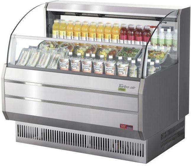 Turbo Air - 50.75" Horizontal Open Display Merchandiser With 3 Solid Flat Shelves - TOM-50SS-N (ETA 5-6 Weeks)