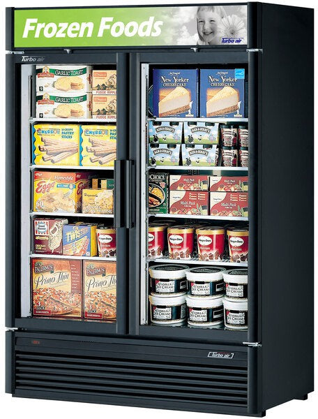 Turbo Air - 51" Full Height Black 2 Swing Glass Merchandiser Door Freezer - TGF-47SDB-N (ETA 5-6 Weeks)