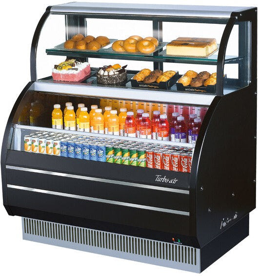 Turbo Air - 51" Slim Line Black Dual Service Refrigerated Open Display Merchandiser - TOM-50SB-N (ETA 5-6 Weeks)