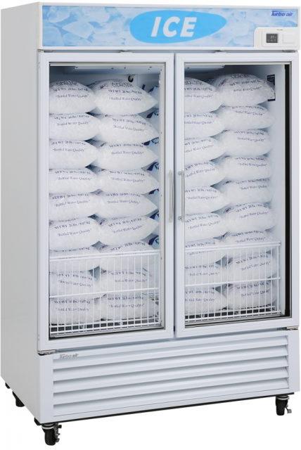 Turbo Air - 54.6" White Two-Section Standard Glass Door Ice Merchandiser - TGIM-49W-N (ETA 5-6 Weeks)