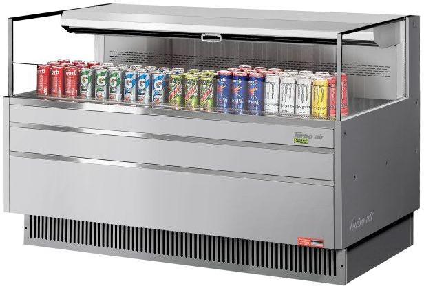 Turbo Air - 58.75" Silver Low Profile Horizontal Open Display Merchandiser Case with Deck Only - TOM-60L-UF-S-1S-N (ETA 5-6 Weeks)