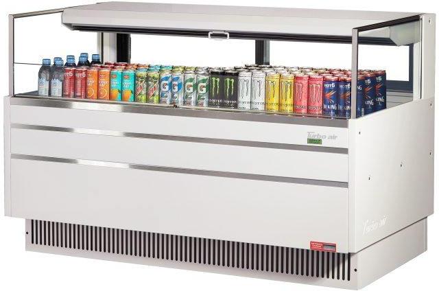 Turbo Air - 58.75" White Low Profile Horizontal Open Display Merchandiser Case - TOM-60L-UFD-W-1S-N (ETA 5-6 Weeks)