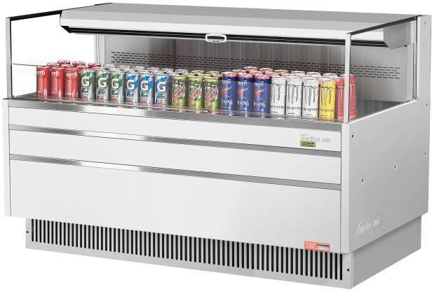 Turbo Air - 58.75" White Low Profile Horizontal Open Display Merchandiser Case with Deck Only - TOM-60L-UF-W-1S-N (ETA 5-6 Weeks)