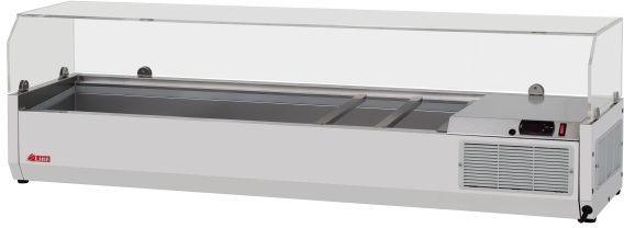 Turbo Air - 59" Silver E-Line Countertop Salad Table with Clear Hood - CTST-1500G-13-N (ETA 5-6 Weeks)