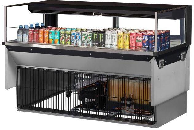 Turbo Air - 59.6" Black Low Profile Drop-In Horizontal Open Display Case - TOM-60L-UFD-B-1SI-N (ETA 5-6 Weeks)