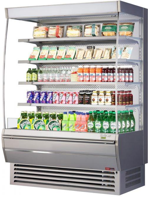 Turbo Air - 59.6" Silver Extra deep Vertical Open Display Merchandiser With 4 Shelves - TOM-60DXS-N (ETA 5-6 Weeks)