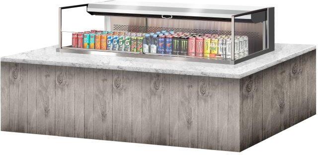 Turbo Air - 59.6" Silver Low Profile Drop-In Horizontal Open Display Case with Deck Only - TOM-60L-UF-S-1SI-N (ETA 5-6 Weeks)