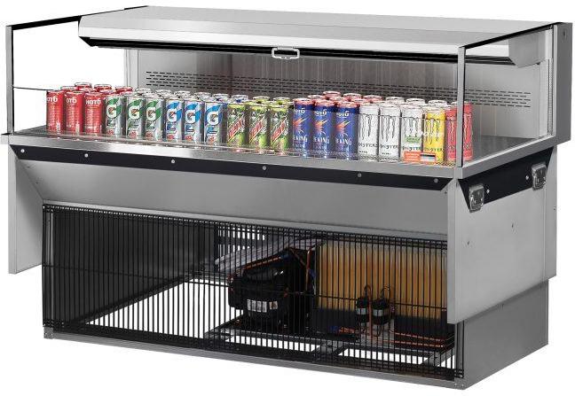 Turbo Air - 59.6" Silver Low Profile Drop-In Horizontal Open Display Case with Deck Only - TOM-60L-UF-S-1SI-N (ETA 5-6 Weeks)