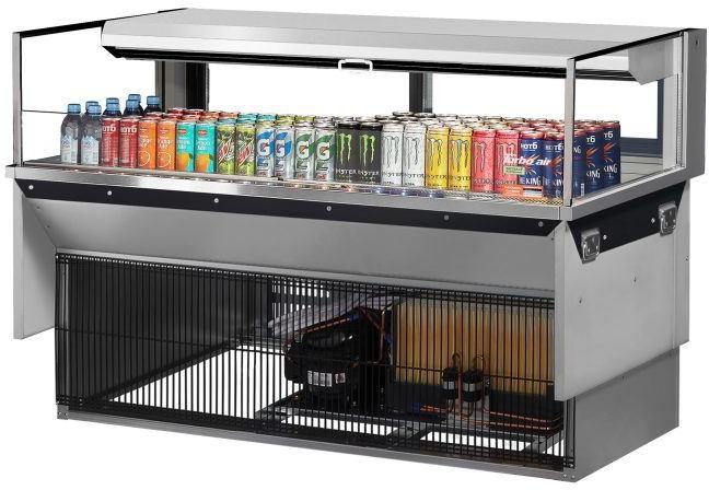 Turbo Air - 59.6" Silver Low Profile Drop-In Horizontal Open Display Case with Deck Only - TOM-60L-UFD-S-1SI-N (ETA 5-6 Weeks)