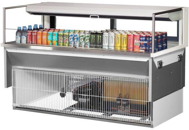 Turbo Air - 59.6" White Low Profile Drop-In Horizontal Open Display Case - TOM-60L-UFD-W-1SI-N (ETA 5-6 Weeks)