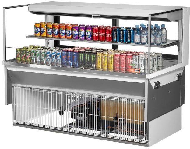 Turbo Air - 59.6" White Low Profile Drop-In Horizontal Open Display Case - TOM-60L-UFD-W-2SI-N (ETA 5-6 Weeks)