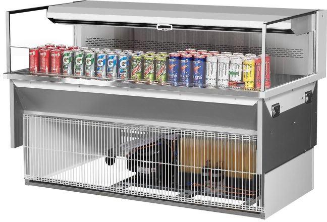 Turbo Air - 59.6" White Low Profile Drop-In Horizontal Open Display Case with Deck Only - TOM-60L-UF-W-1SI-N (ETA 5-6 Weeks)