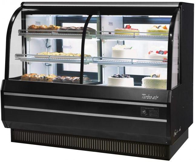 Turbo Air - 60" Black Curved Glass Dual Dry / Refrigerated Bakery Display Case - TCGB-60CO-B-N (ETA 5-6 Weeks)