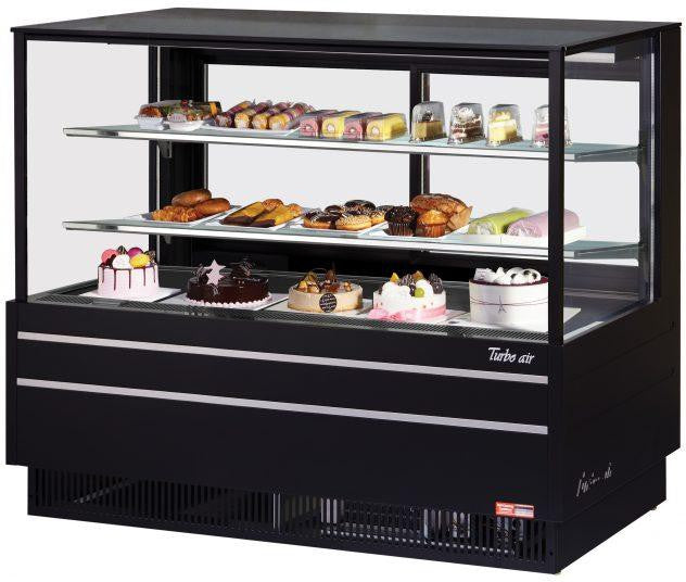 Turbo Air - 60" Black European Straight Front Flat Glass Refrigerated Bakery Display Case - TCGB-60UF-B-N (ETA 5-6 Weeks)