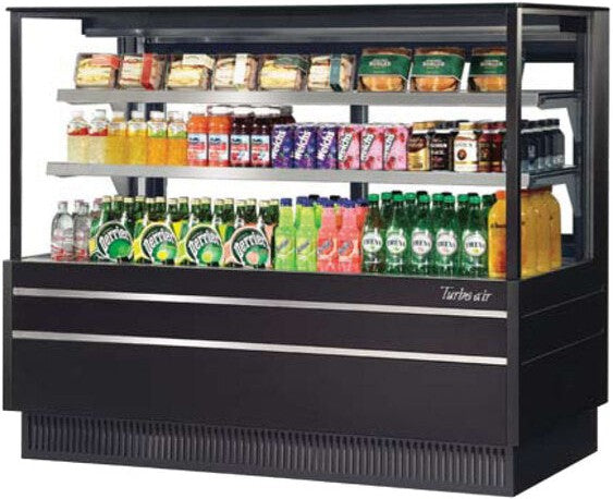 Turbo Air - 60" Black Paris Baguette European Straight Front Flat Glass Refrigerated Bakery Display Case - TCGB-60UF-B-N/PB (ETA 5-6 Weeks)