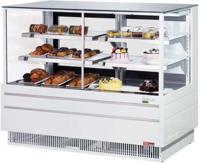Turbo Air - 60" Black Straight Front Refrigerated (Right Side) & Dry (Left Side) Combination Bakery Display Case - TCGB-60UF-CO-B-N (ETA 5-6 Weeks)