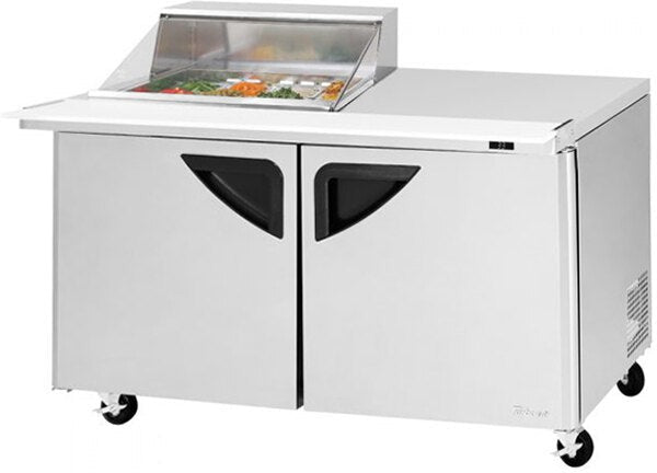 Turbo Air - 60" Mega Top Refrigerated Sandwich Prep Table with Clear Lid and 2 Doors - TST-60SD-12M-N-CL (ETA 5-6 Weeks)