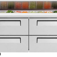 Turbo Air - 60" Refrigerated Sandwich Prep Table with 4 Drawers - TST-60SD-D4-N (ETA 5-6 Weeks)
