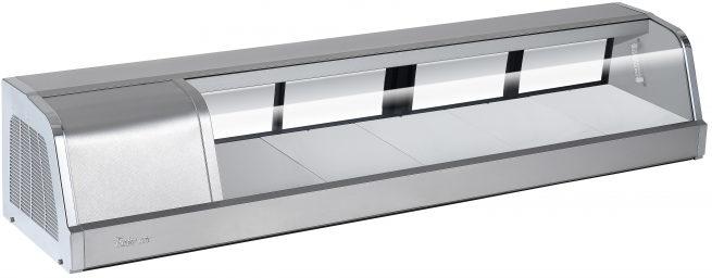 Turbo Air - 60" Stainless Steel Curved Glass Refrigerated Sushi Case with Left Side Compressor - SAK-60L-N (ETA 5-6 Weeks)