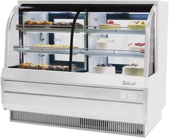 Turbo Air - 60" White Curved Glass Dual Dry / Refrigerated Bakery Display Case - TCGB-60CO-W-N (ETA 5-6 Weeks)