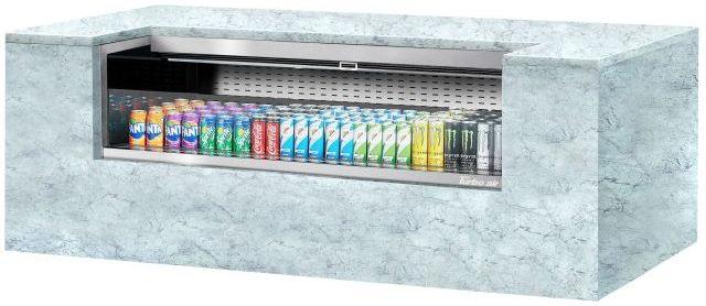 Turbo Air - 60.25" Silver Low Profile Drop-In Horizontal Open Display Case Including Back Wall & Deck Pans - TOM-60UC-S-N (ETA 5-6 Weeks)