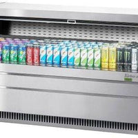 Turbo Air - 60.25" Silver Low Profile Drop-In Horizontal Open Display Case Including Back Wall & Deck Pans - TOM-60UC-S-N (ETA 5-6 Weeks)
