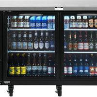 Turbo Air - 61" Narrow Back Bar Cooler with 2 Black Glass Doors - TBB-24-60SGD-N (ETA 5-6 Weeks)