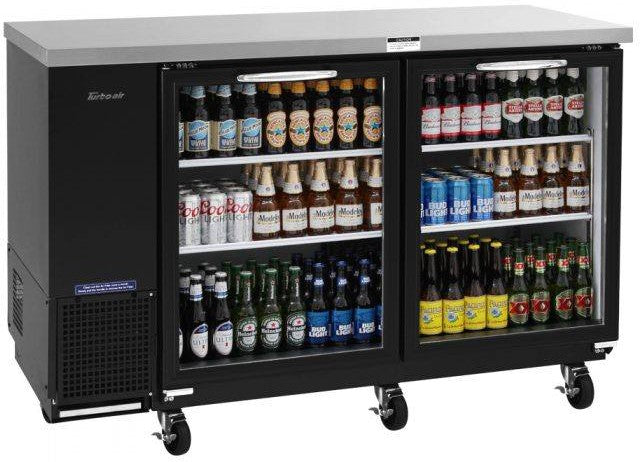 Turbo Air - 61" Narrow Back Bar Cooler with 2 Black Glass Doors - TBB-24-60SGD-N (ETA 5-6 Weeks)