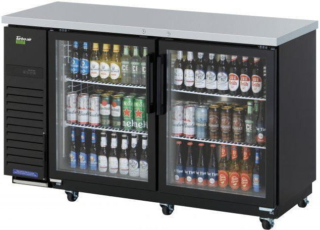 Turbo Air - 61" Narrow Back Bar Cooler with 2 Black Glass Doors - TBB-24-60SGD-N (ETA 5-6 Weeks)