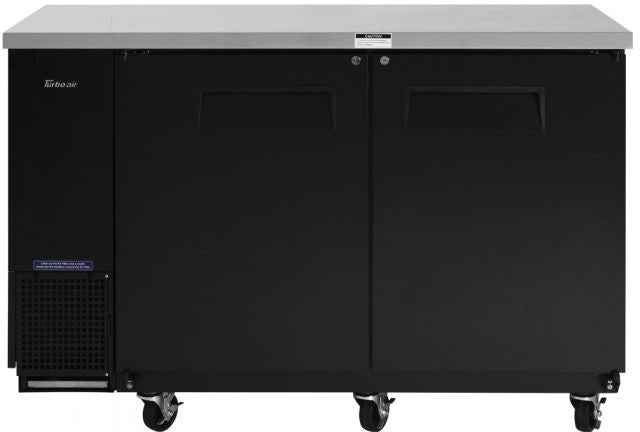 Turbo Air - 61" Narrow Back Bar Cooler with 2 Black Solid Doors - TBB-24-60SBD-N6 (ETA 5-6 Weeks)