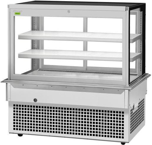 Turbo Air - 61.75" Silver Square Glass Three Tiers Drop-In Refrigerated Bakery Display Case - TBP60-54FDN (ETA 5-6 Weeks)