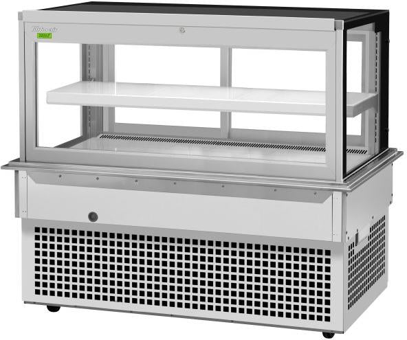 Turbo Air - 61.75" Square Glass Two Tiers Silver Refrigerated Bakery Display Case with Straight Front Tilt-Out Tempered Glass - TBP60-46FDN (ETA 5-6 Weeks)